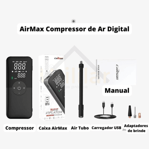 Compressor ULTRA PLUS Portátil - ENCHE O QUE QUISER + BRINDE EXCLUSIVO - Recomendei