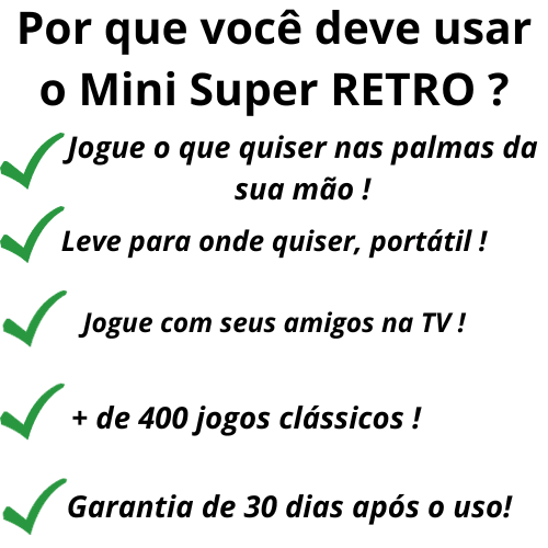 Mini SUPER Retrô - JOGUE NA PALMA DAS SUAS MÃOS + 400 JOGOS CLÁSSICOS - Minha loja